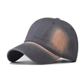 Casquette de baseball rétro en coton délavé avec taches orange-brun pour hommes et femmes - Gris Vieilli / Réglable
