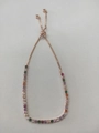 Adjustable rose gold tennis bracelet with colorful zircon stones and slider clasp - Single Row Rainbow Zircon / Rose Gold