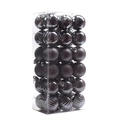 36-piece black Christmas ornament set with matte and glitter finishes in clear box - 4cm/36pcs / Iron Grey