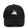 Classic black baseball cap featuring a white shaka hand embroidery and curved brim - Adjustable / Black