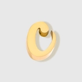 Polished gold stainless steel bead accessory featuring a minimalist letter C shape - Lowercase c / Gold