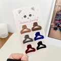 6er-Set Mini-Haarklammern mit Samt-Effekt in Retro-Farben auf einer Schmuckkarte - Kleiderbügel Modell / 6er Set-2.6CM