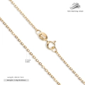 Minimalist 40cm S925 sterling silver thin link chain in golden finish for women - Diamond-cut Cross Chain 40CM / 925 Silver Yellow Gold Plated