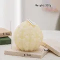 Off-white pillar candle with heart relief pattern and Scented Candles tag decor - Heart Scale Relief(59) / Cream White
