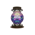 DIY Mandala Diamond Painting Table Decor with Lotus Flower Pattern and Wooden Stand - Multicolor Lotus