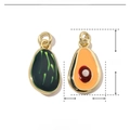 Macro view of copper enamel avocado pendants with dimensions and weight parameters - Avocado Style (VH549)