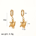 18K vergoldete Edelstahl Meeresschildkröte Creolen mit Größenangaben für Damen - Gold Meeresschildkröte-Stil (TE60452)