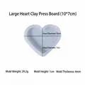 Moule coeur en silicone bleu pour résine avec dimensions 10x7cm pour artisanat d'argile - Grande Planche à Presser l'Argile en Coeur 10*7