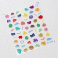3D colorful jelly nail stickers featuring cute monsters and hearts model M-182 - 3D Relief Cartoon Style (M-192)