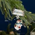 Vintage snowman Welcome sign Christmas tree ornament made of resin, size 12cm by 20cm - Snowman Welcome Sign with Candy Cane