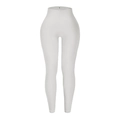 Leggings de yoga sans couture en maille côtelée taille haute, coloris blanc crème - Blanc