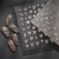 5D Aurora Schmetterling und Schneeflocke Nagelaufkleber mit holografischem Relief - 5D Weißer Aurora Schneeflocke Schmetterling Stil (CO-124)
