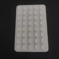 White rectangular double-sided silicone suction cup mat with 40 round suction pads - Double Sided 24 Holes / White