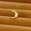 Golden crescent moon ear stud with ball backing in a polished stainless steel finish - Gold (Polished Crescent Moon Y20412-3)