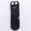 Chaussette de Noël en polaire corail noire avec broderie chat 3D et oreilles - Chat noir