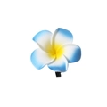 Handmade gradient blue frangipani flower hair clip with realistic foam petals - 6cm / Blue