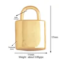 Miniature gold copper padlock charm pendant with 17mm height and mirror finish for DIY jewelry - Smooth Metal Lock / Gold