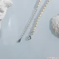 Natur-Süßwasserperlenkette mit S925 Sterlingsilber-Karabinerverschluss und Verlängerungskette - Anhänger-Stil Endkette / Mit Anhänger