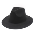 Chapeau fedora noir classique à larges bords en faux suède avec un style vintage élégant - M (56-59cm) / Noir Suède