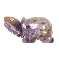 Natural amethyst turtle carving with deep purple and brown textured crystal gemstone - Purple Crystal / S