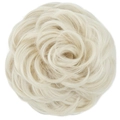 Messy bun hair scrunchie extension in light blonde synthetic heat-resistant fiber - Platin Blonde