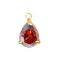 Pear cut ruby red teardrop pendant with gold three-prong setting for DIY jewelry - Steel Color Setting / Jan Garnet Red (Zirconia)