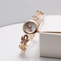 Orologio da donna al quarzo in oro rosa con farfalle e cinturino in lega con strass - Stile Farfalla Oro Rosa