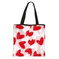 Pink heart tote bag with red and white graffiti hearts and With love text design - Style 13 Pink Base With Love Graffiti Heart