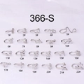 22 styles of silver non-pierced copper nose rings with cubic zirconia in a matrix layout - Silver