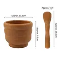 Brown wood-grain mortar and pestle set for kitchen spices, diameter 11.3cm - Large Classic Style / Wood Color Bulk