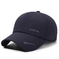 Quick-dry sports baseball cap in navy blue with SPORTS lettering and sun protection - Adjustable / Navy Blue