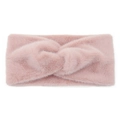 Fascia per capelli in peluche rosa con nodo a incrocio per calore e stile invernale - Cannella