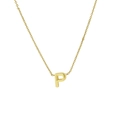 Classic 18k gold plated necklace with minimalist capital letter P pendant on fine chain - Letter P