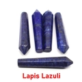 Set of 5 natural Lapis Lazuli hexagonal crystal pillars with deep blue golden flecks - Lapis Lazuli / 10*50mm