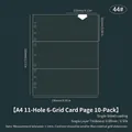 A4 6-pocket clear photocard sleeve protector page with 11 holes for collectors - A4 11 Holes 6-Pocket Pages 10 Sheets 44#