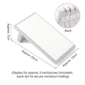White jewelry display stand with silver frame for necklaces, size 23x13x7cm - Vertical Chain Stand (White & Silver)