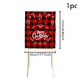 Red buffalo plaid Christmas chair cover with festive Merry Christmas prints - Plaid Merry Christmas