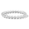 8mm transparent white turquoise bead stretch bracelet with high clarity finish - White Crystal