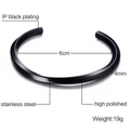Bracciale Mobius classico in acciaio inossidabile nero con design quadrato lucido di 4 mm - Stile Nero Piccolo (KB136766-WGSF)