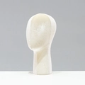 Elegant ivory velvet female mannequin head for displaying wigs, hats, and scarves - Beige Velvet