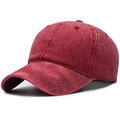 Vintage burgundy washed cotton baseball cap for men and women in retro street style - Adjustable / Burgundy