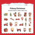 Set di 46 adesivi natalizi ad acquerello con renne e alberi per decorazioni fai-da-te - Natale Fondant 46 Pezzi