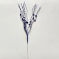 Sparkling blue Christmas glitter berry branch with shiny balls for festive tree decoration - Sapphire Blue
