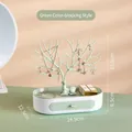 Mint green and white deer antler jewelry stand with storage drawer for earrings - Contrast Color Set / Green/White