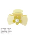 Apricot flower claw clip with pearl detail and elegant camellia acetate design - Yellow