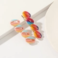 Set of two colorful rainbow gradient shell-shaped hair clips on a white background - Bright Printed Shell 2-Piece Hair Clip Set