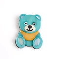 Broche ours en acrylique bleu clair avec texture marbrée pour accessoires de mode - Ours Sarcelle