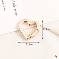 Polished light gold heart-shaped spring ring lobster clasp alloy buckle for keychains - Heart Spring Ring / 25mm / Gold