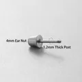 Titanium steel piercing accessory with 1.2mm threaded rod and 4mm silver ball back - 6mm Bar Length / 1.2mm Gauge 4mm Earring Back - Steel Color