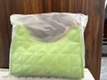 Quilted baguette bag in neon green featuring a stylish gold chunky chain strap - Emerald Green